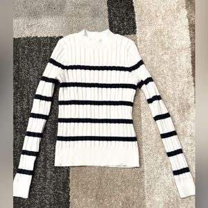 Abercrombie Kids - Girls Sweater - White with blue Stripe - Size 13/14